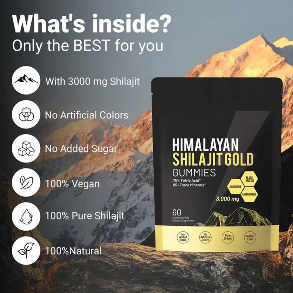 60pcs Himalayan Shilajit Gold Gummies | Boost Immunity & Strength