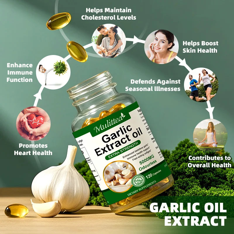 Organic Garlic Capsules | High-Potency Cholesterol Support