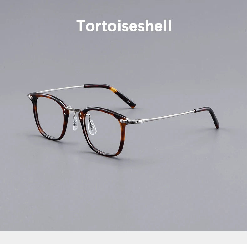Men's Luxury Pure Titanium Rectangular Frame Eyeglasses