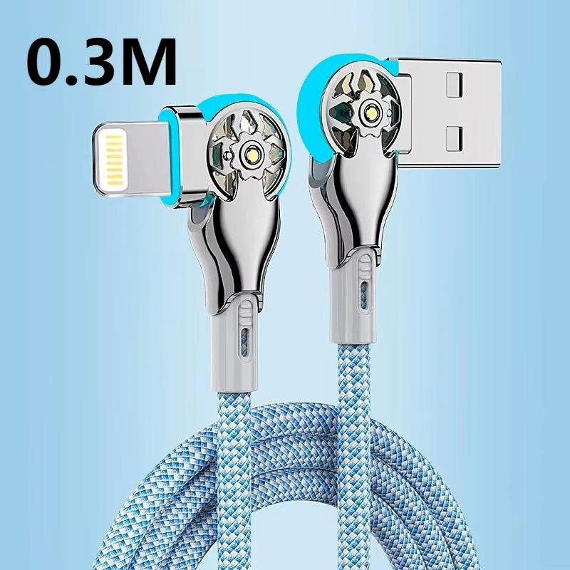 Fast Charge USB A to C Cable | 180 Degree Rotatable Durable Cord