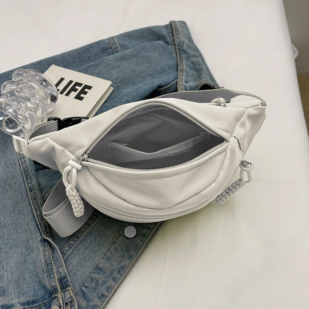 Stylish Women's Lightweight Nylon Waist Bag | Multiple Compartments