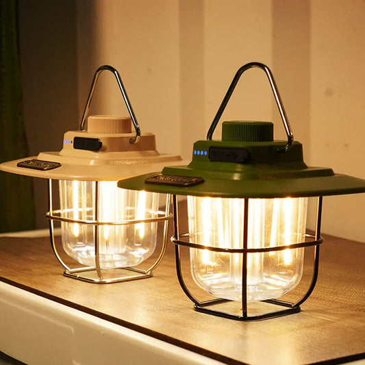 Linterna de camping retro LED | Luz regulable impermeable para tiendas de campaña