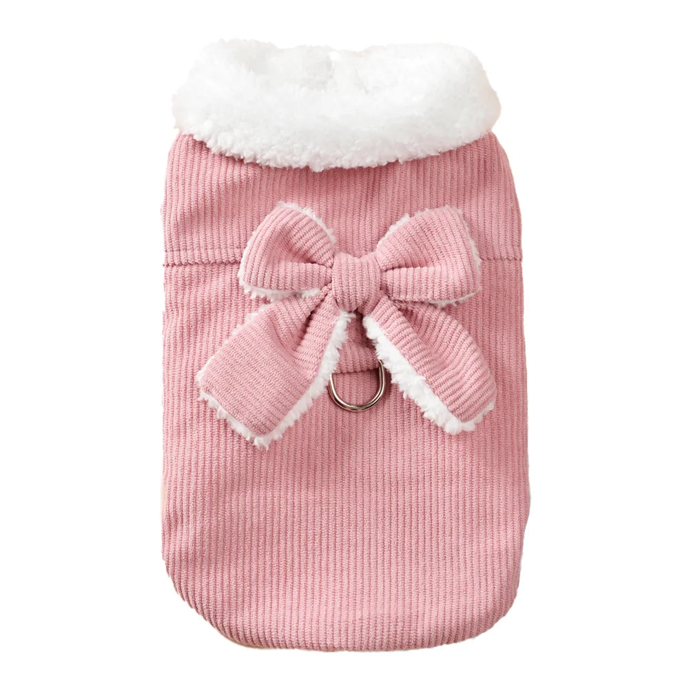 Winter Warm Cat Costume | Cute Corduroy Pet Jacket for Dogs & Cats