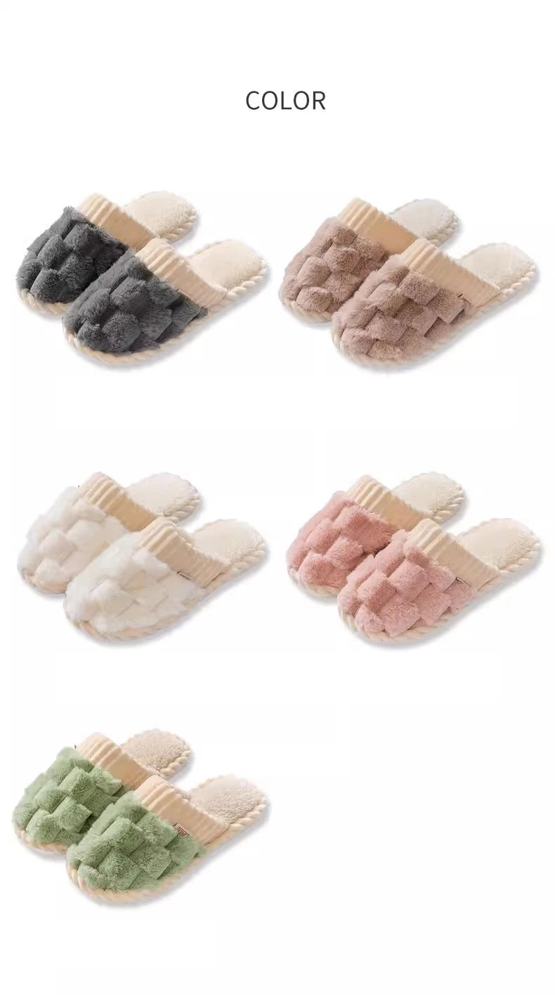 Cozy Warm Plush Cotton Slippers | Anti-Slip Indoor Footwear