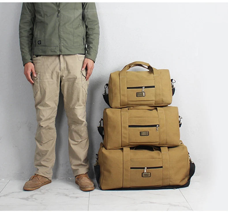 Unisex Soft Canvas Travel Duffle Bag | Large Capacity Tote