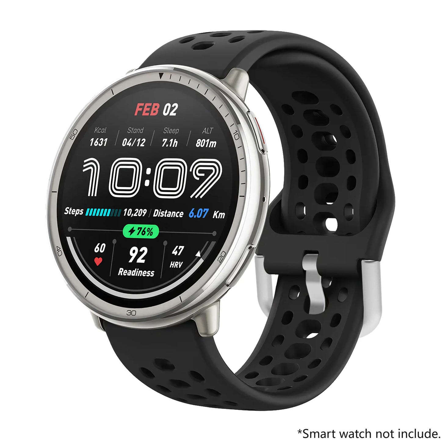 20mm Silicone Sport Watch Strap | Breathable Replacement Band