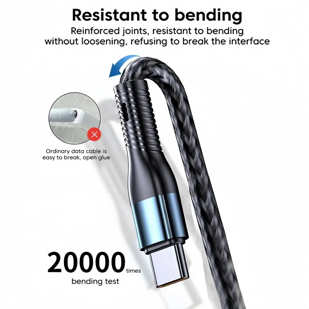 3 in 1 USB Type C Charging Cable | Fast Charge for All Devices