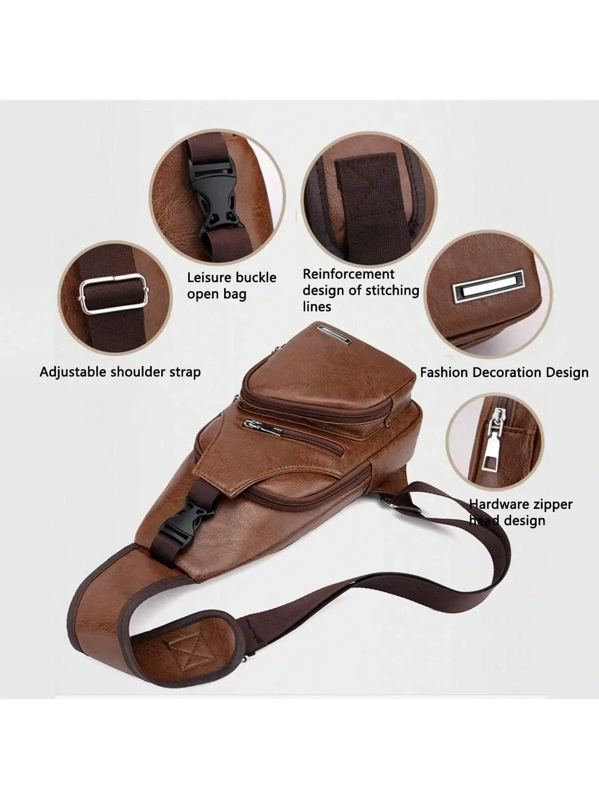 Large Capacity Casual Men's Shoulder Bag | Multifunctional Crossbody