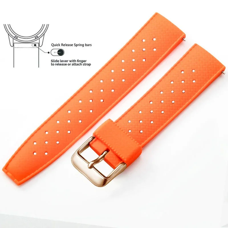 Tropical Silicone Watch Band | Quick Release Rubber Strap