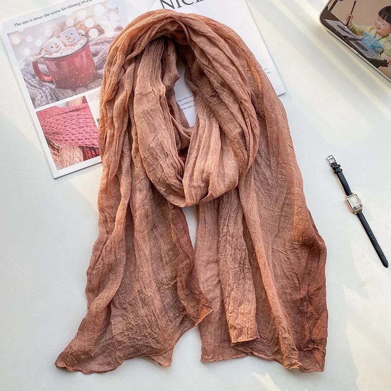 Stylish Tie-Dye Cotton Linen Scarf | Multifunctional Hip Hop Shawl
