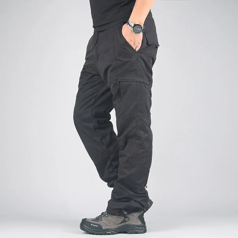 Men's Winter Fleece Cargo Pants | Warm & Casual Outdoor Trousers