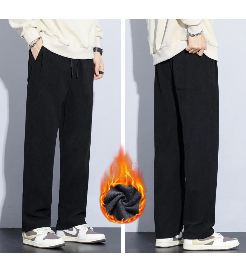 Men’s Thermal Fleece Pants | Cozy Wide-Leg Winter Sweatpants