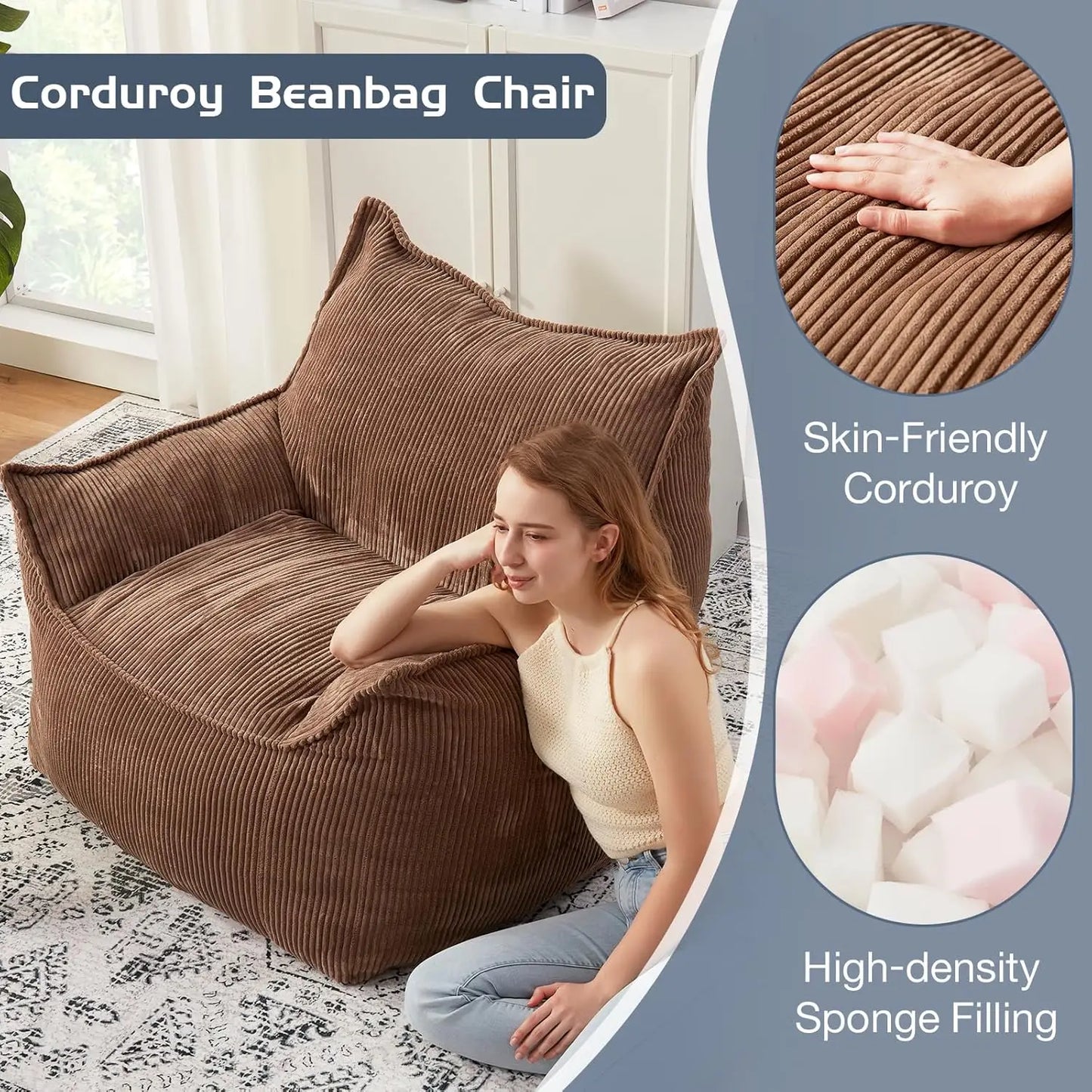 Comfy Giant Bean Bag Chair Sofa for Adults and Teens