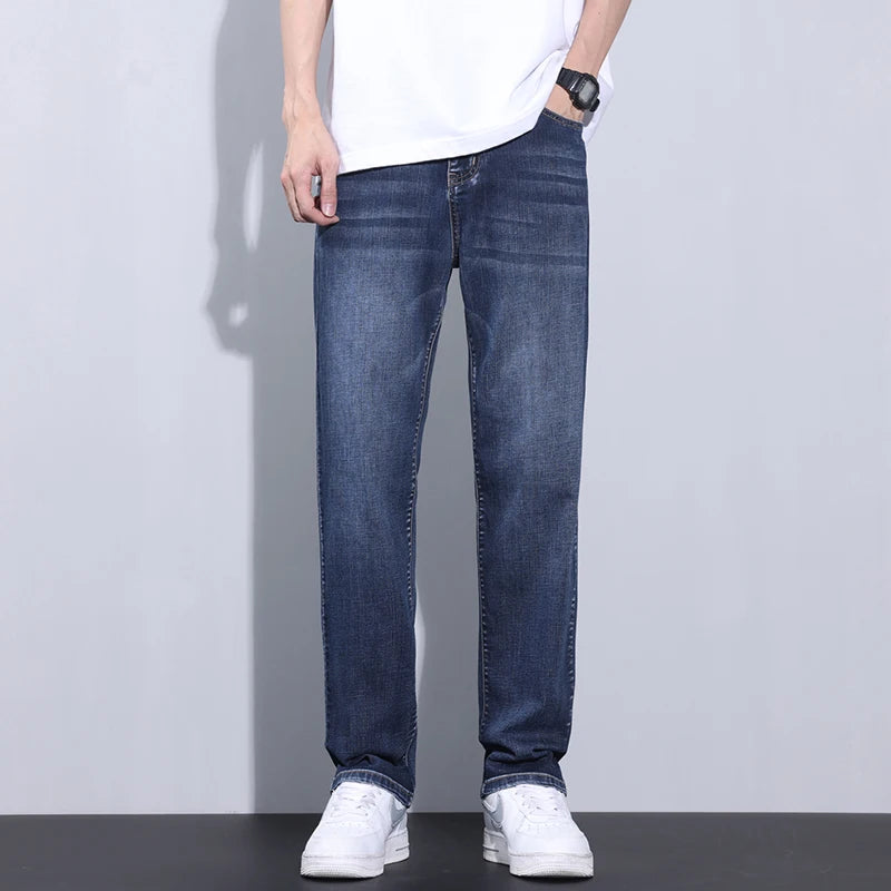 Men's Summer Thin Loose Straight Jeans | Comfortable Denim Trousers
