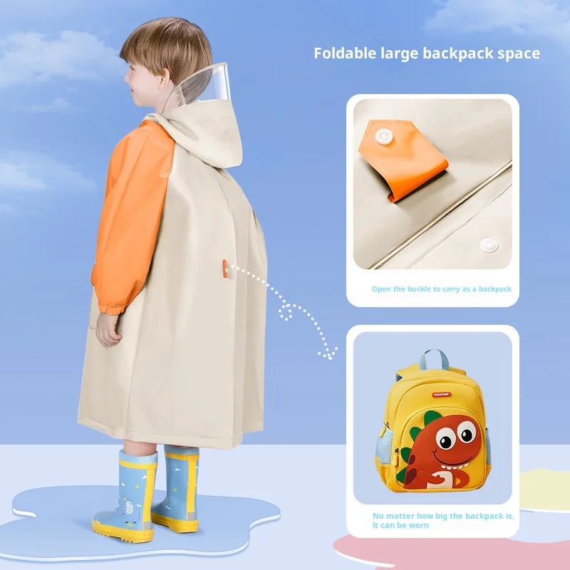 Children's Waterproof Raincoat with Fun Backpack | Stylish & Durable
