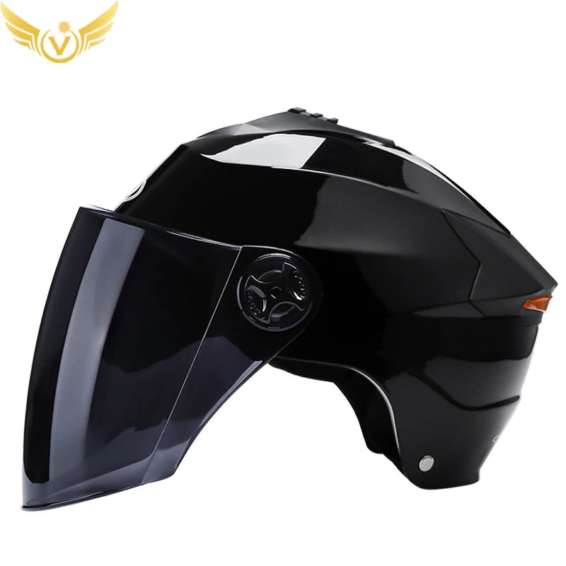 LED Motorcycle Helmet for Moped & Electric Scooter | Unisex Safety Gear