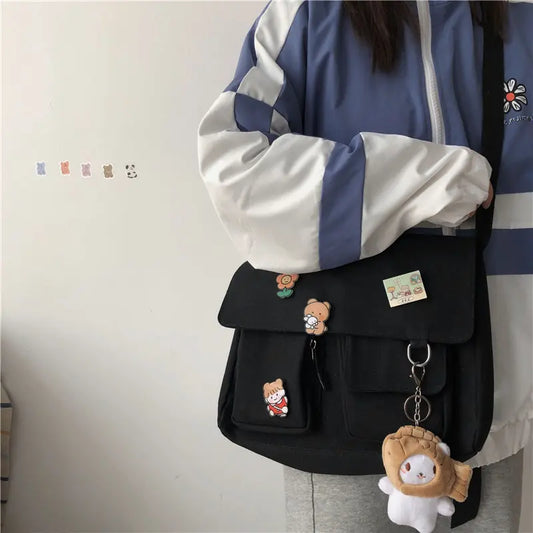 Bolso bandolera de lona casual para mujer | Mochila elegante y funcional
