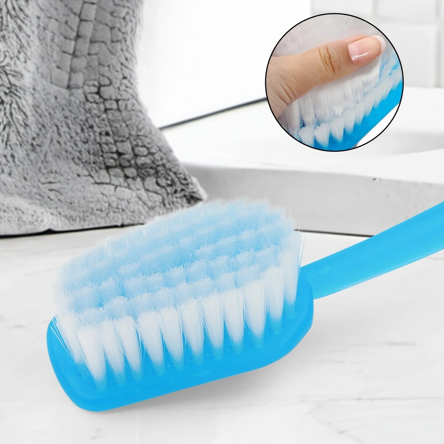 Large Long-Handle Shower & Bath Brush | Soft Bristle Cleaning Tool