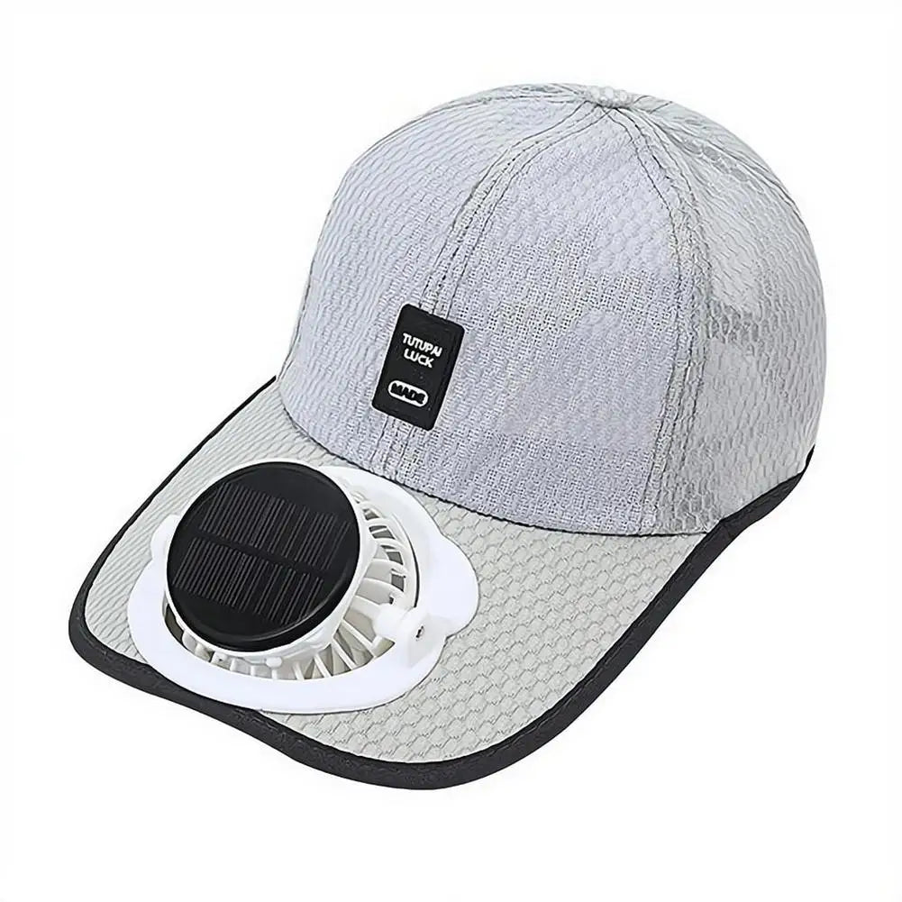 Breathable Summer Mesh Baseball Hat with Solar Fan & UV Protection