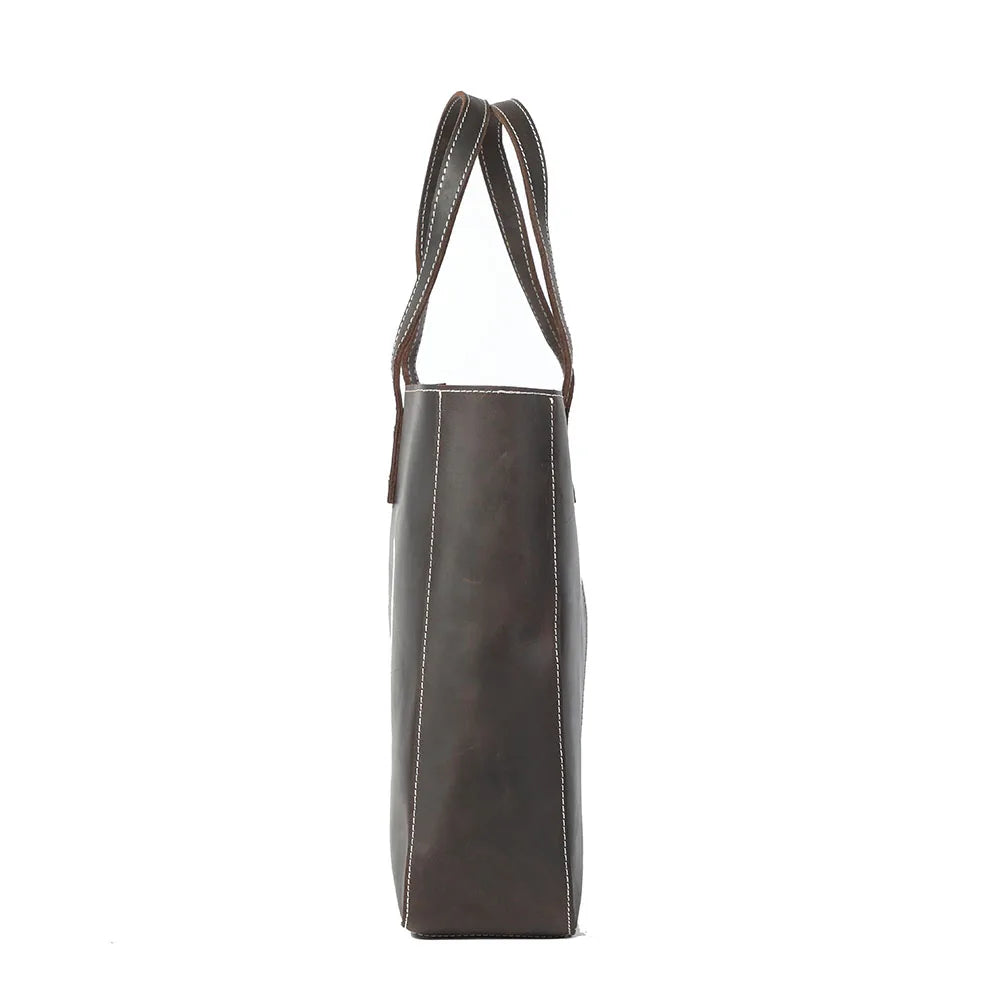 Genuine Leather Tote Bag | Versatile Shoulder Bag for Men & Women