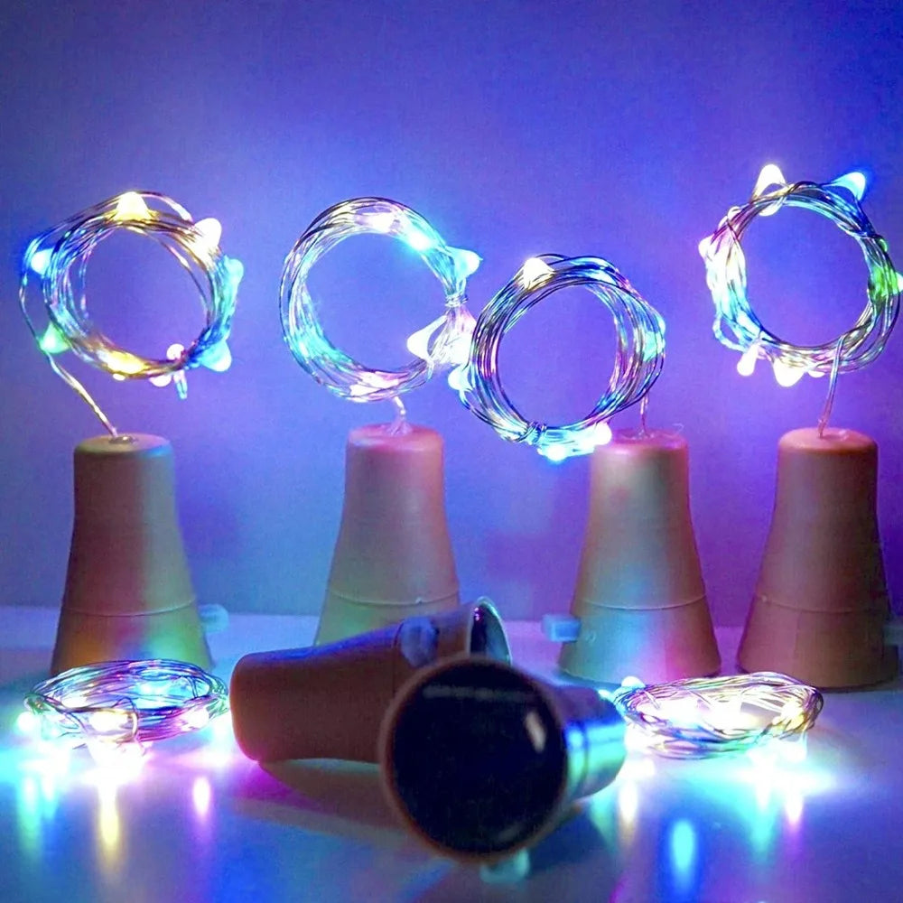 20LED Solar Fairy Cork Bottle String Lights | Wedding & Garden Decor