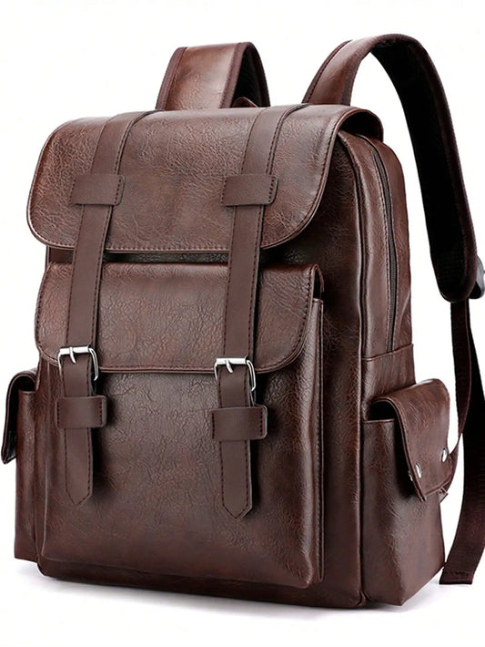 Mochila vintage de cuero sintético | Bolsa de viaje espaciosa e impermeable