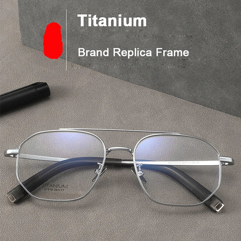 Ultralight Double Bridge Pilot Eyeglasses | Pure Titanium Frames