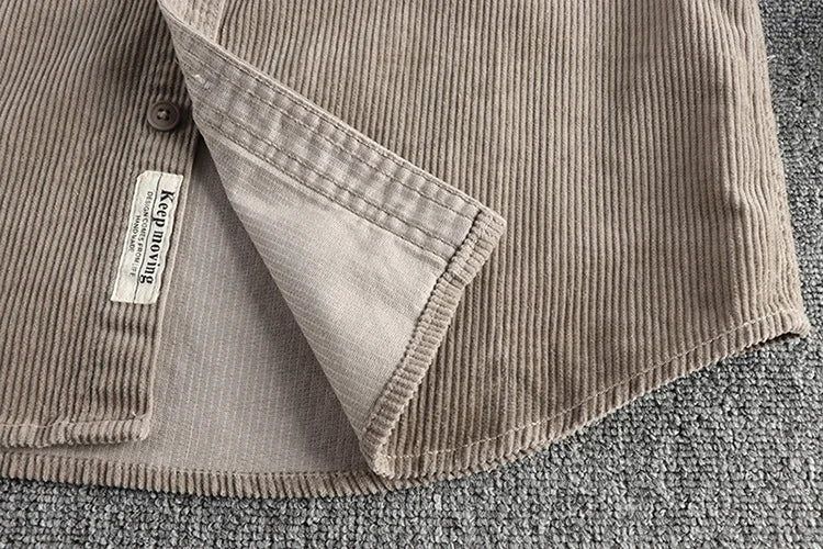 Men's Solid Color Corduroy Shirt | Vintage Casual Fashion