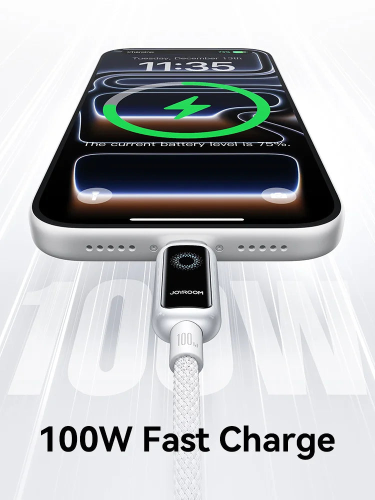100W Fast Charge USB C Cable | Automatic Power Off Charging