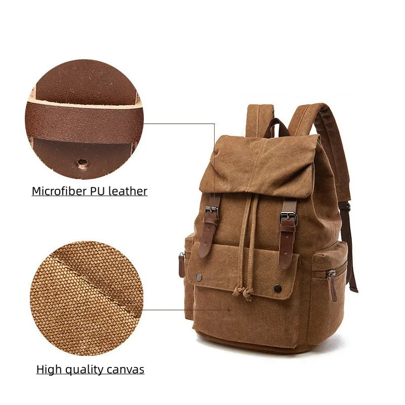 Vintage Canvas Backpack | Spacious Hiking & Travel Bag