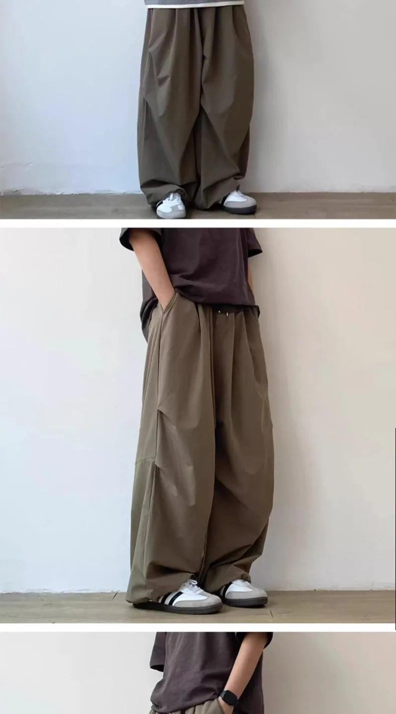 Summer Vintage Baggy Wide-Leg Pants for Men and Women