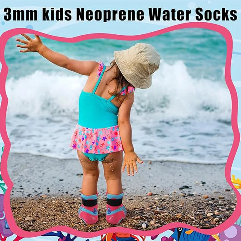 3mm Neoprene Wetsuit Socks for Kids | Non-Slip Swim Booties