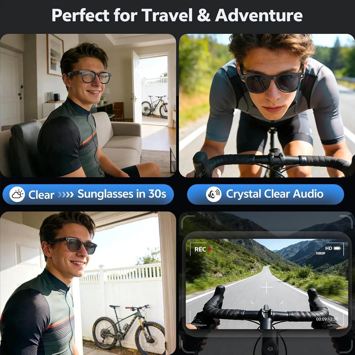 AI Smart Glasses with 8MP Camera | 4K Video and Voice Translator