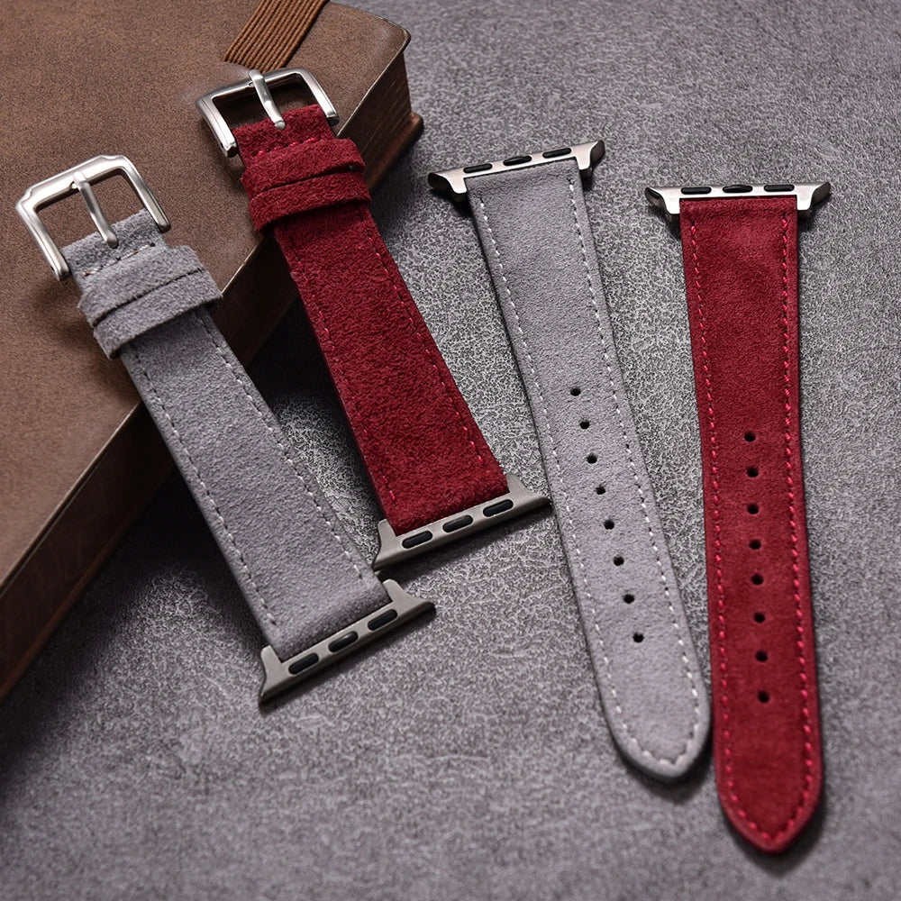 Vintage Suede Leather Strap for Smartwatches | Timeless Elegance