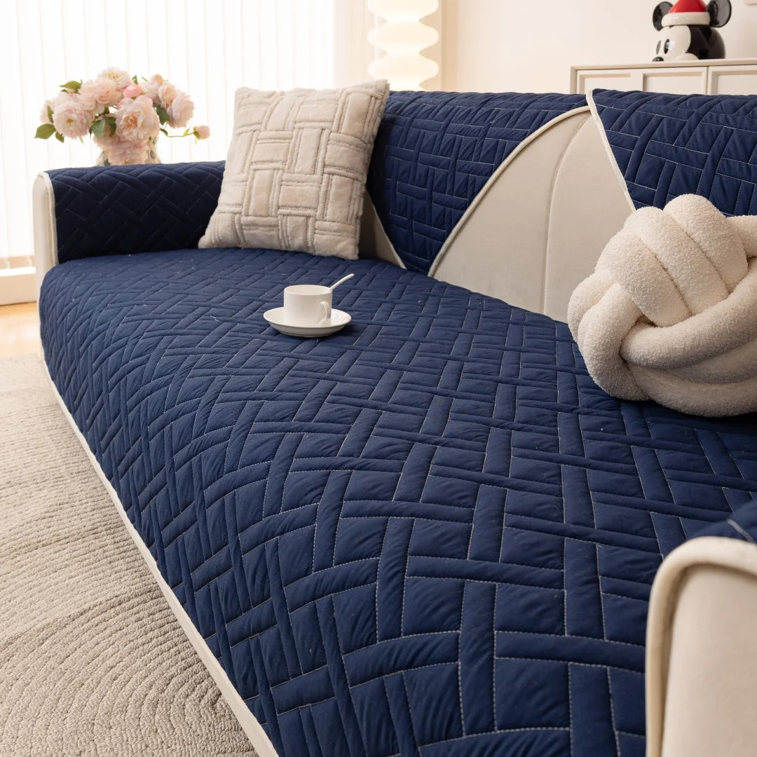 Geometric Quilted Non-Slip Sofa Cover | Universal Fit & All-Season