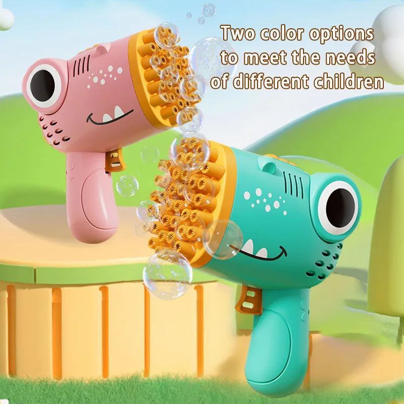 40 Hole Dinosaur Bubble Handheld Machine | Fun Outdoor Bubble Gun