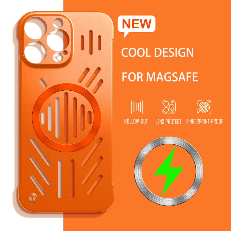 Heat Dissipation Magnetic Phone Case For iPhone 17 16 15 14 13 12 11 Pro Max Air For Magsafe Wireless Charging PC Hard Cover
