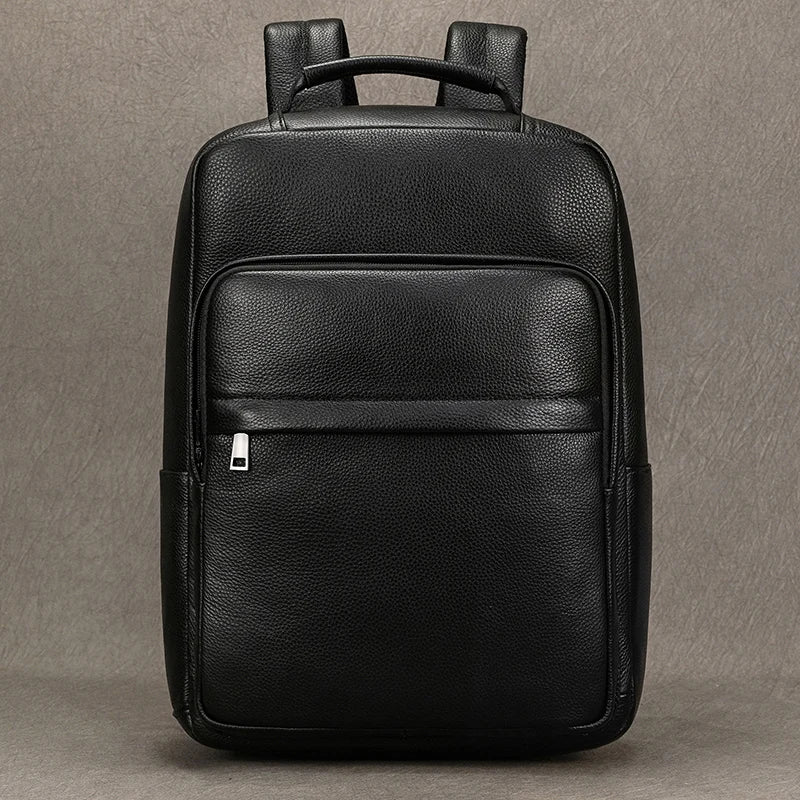 Stylish 15.6" Leather Backpack | Waterproof Travel & School Bag