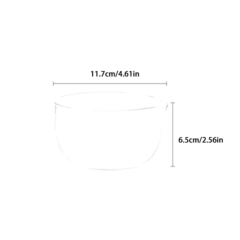 Transparent Double Layer Glass Tea Bowl | Heat-Resistant Mixing Bowl