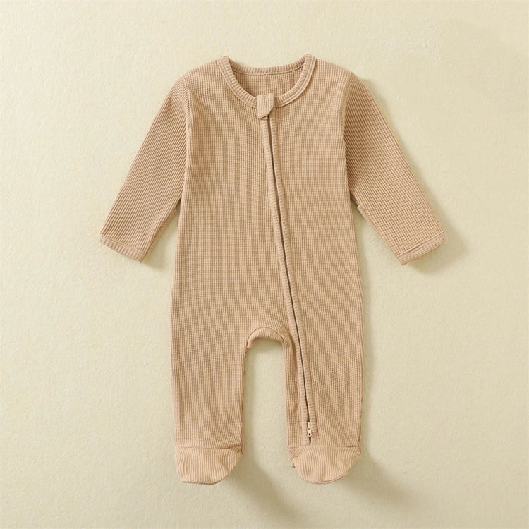 Organic Cotton Baby Rompers | Soft Zipper Footed Pajamas for Infants