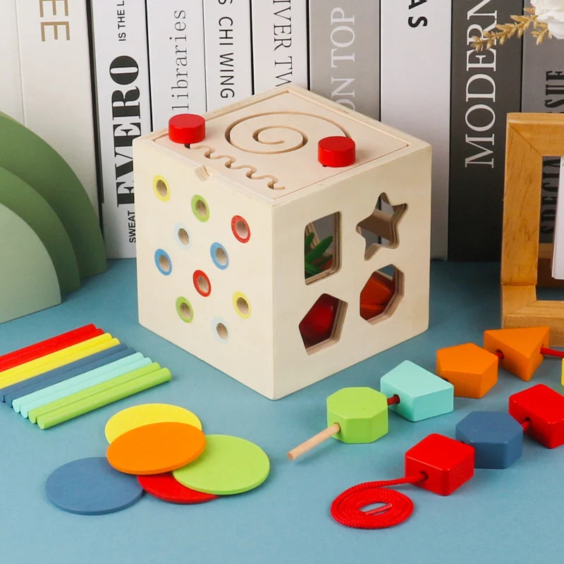 Educational Montessori Math Toy | Wooden Bead Wire Maze Puzzle