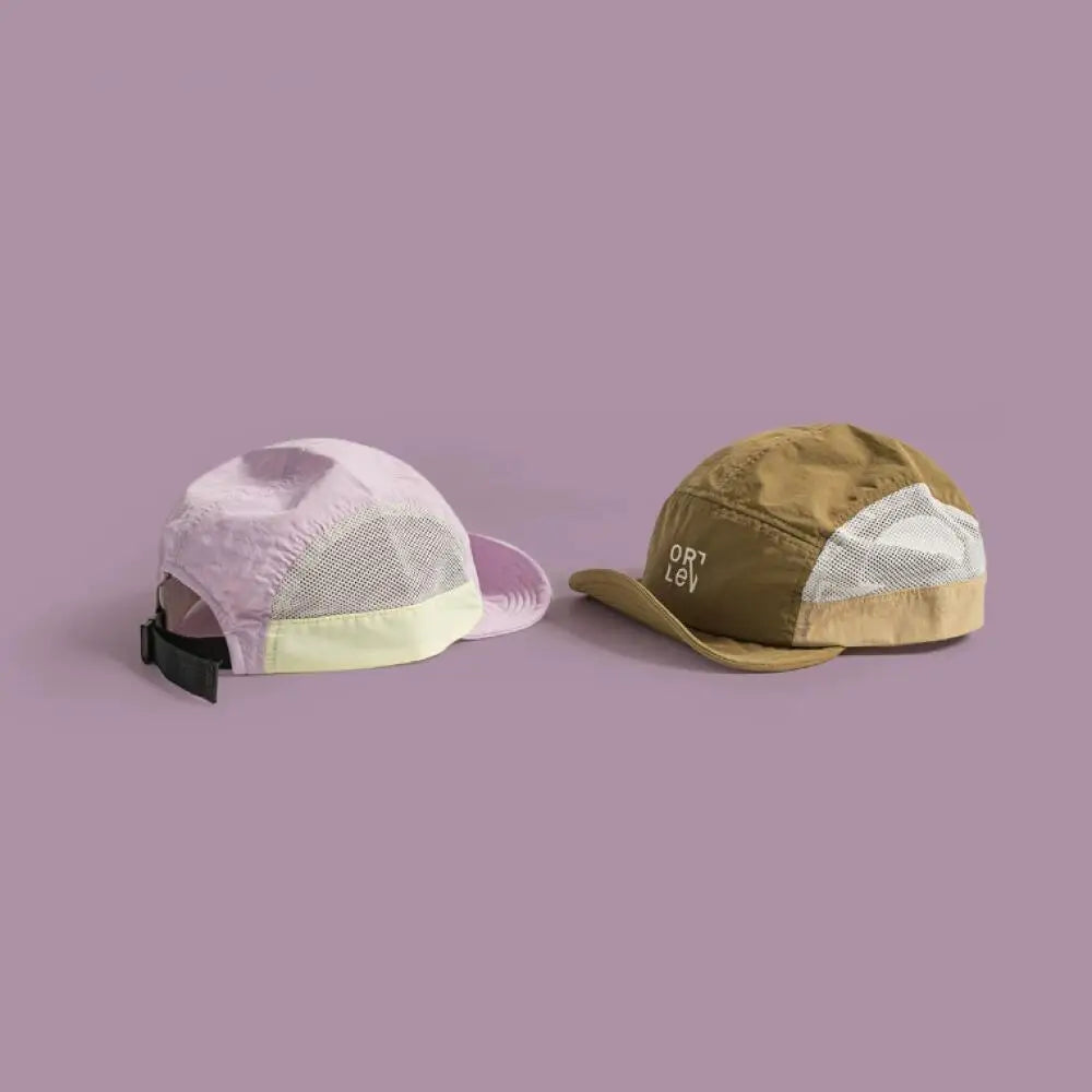 Breathable Mesh 5 Panel Baseball Cap Nylon Color Embroidered Adjustable Unisex Hat Running Cycling Hiking UVQuickDry Packable