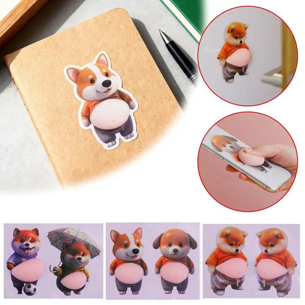 Cute Puppy 3D Puffy Stickers | Squeezeable Soft Dog Decor