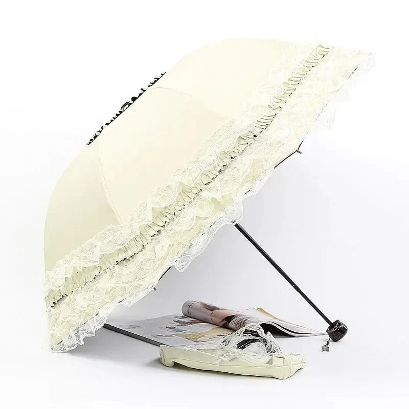 Vintage Lace Parasol | Foldable Gothic Umbrella for Sun Protection