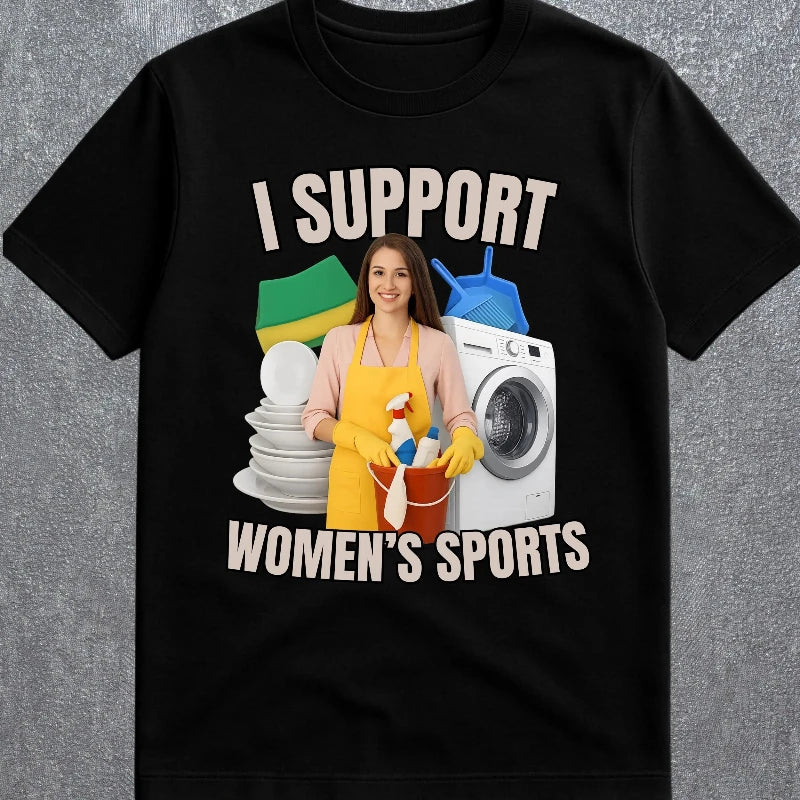 Support Women's Sports Oversized Tee | Funny Casual Shirt