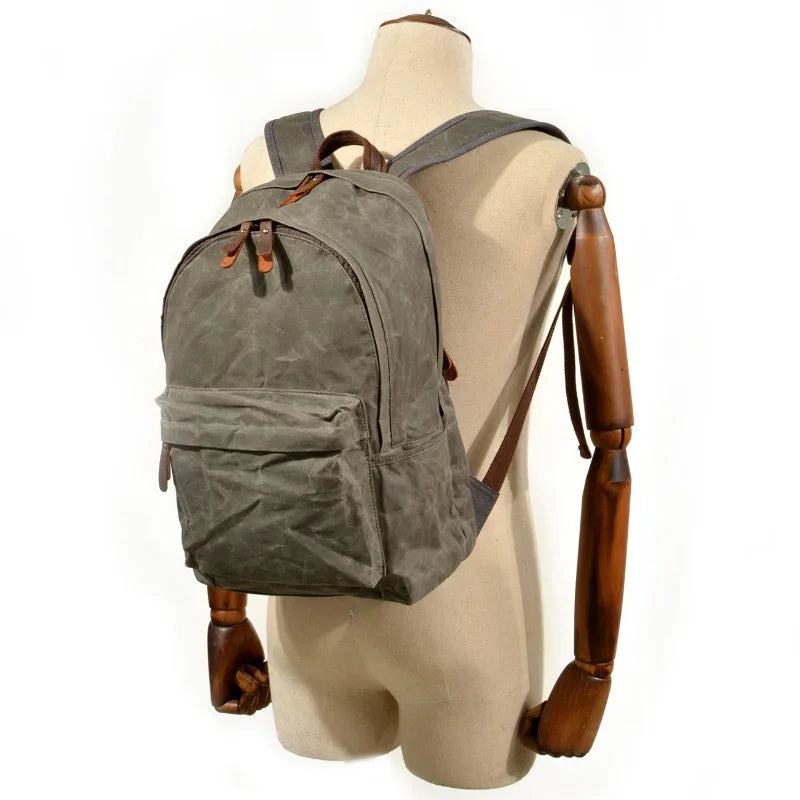 Waterproof Oil Wax Canvas Daypack | Versatile Unisex Rucksack