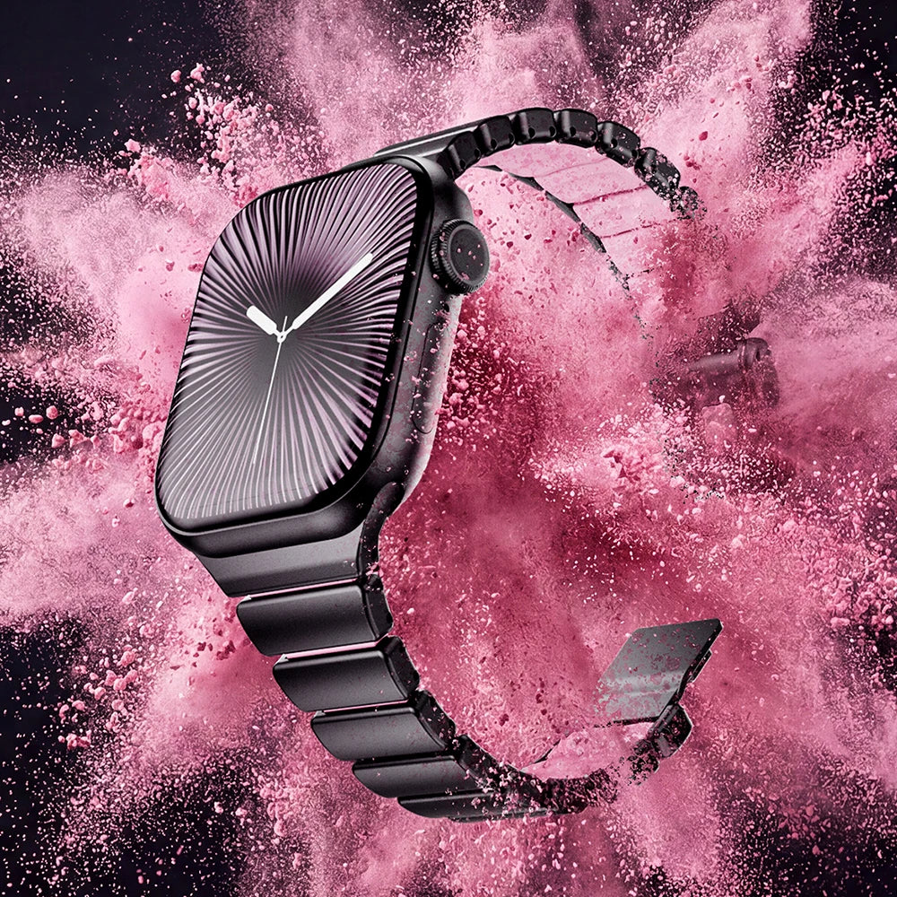 Slim Stainless Steel Rubber Strap for Apple Watch - Versatile & Stylish