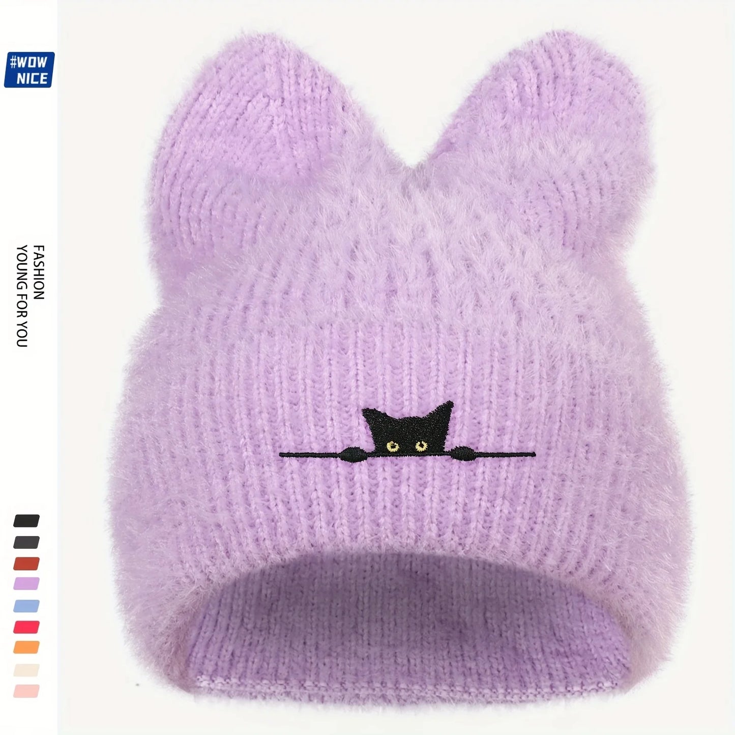 Cat Ears Knitted Hat | Warm Woolen Beanie for Cute Winter Style