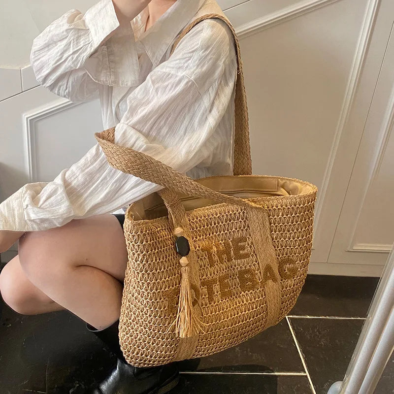 Hand-Woven Summer Handbags | Large Capacity Tote with Tassel