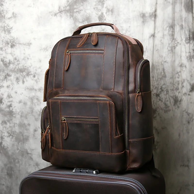 Stylish Retro Genuine Leather Men's Backpack | Travel Companion